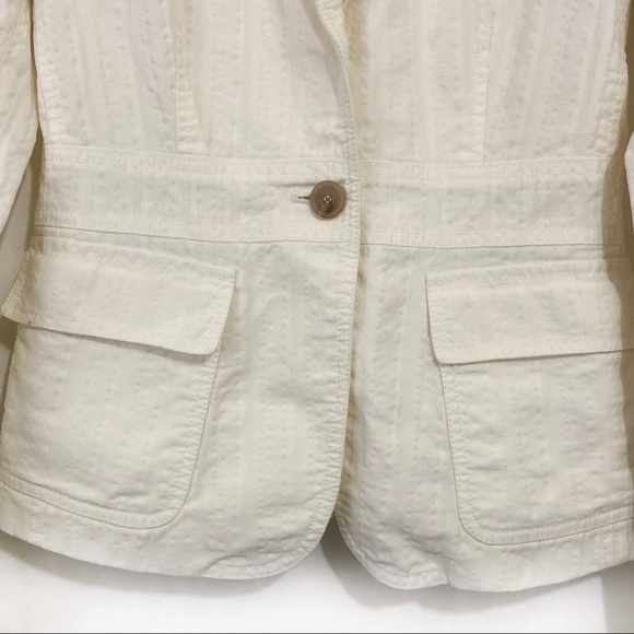 J.Crew white cotton & linen blazer jacket size 4 - Picture 3 of 7